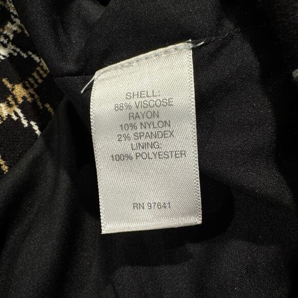 NWT J Jill  Skirt Ponte Pencil 90s Dark Academia Preppy Cottage Plaid Black 4X - Picture 3 of 5